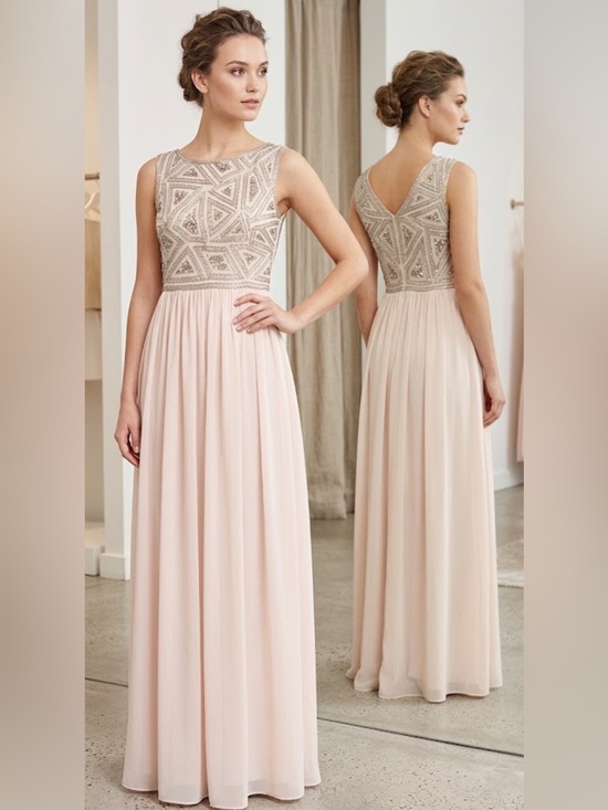 Adrianna Papell Dresses & Skirts - Adrianna-Papell top beaded V-Back sleeveless long gown